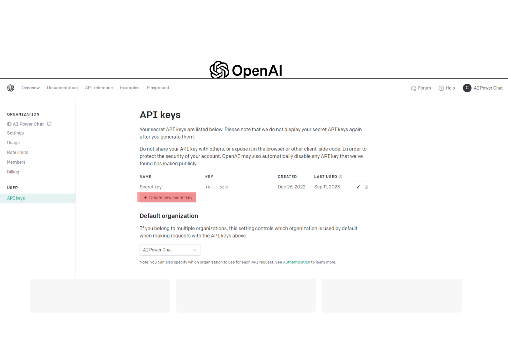 Generate a New API Key